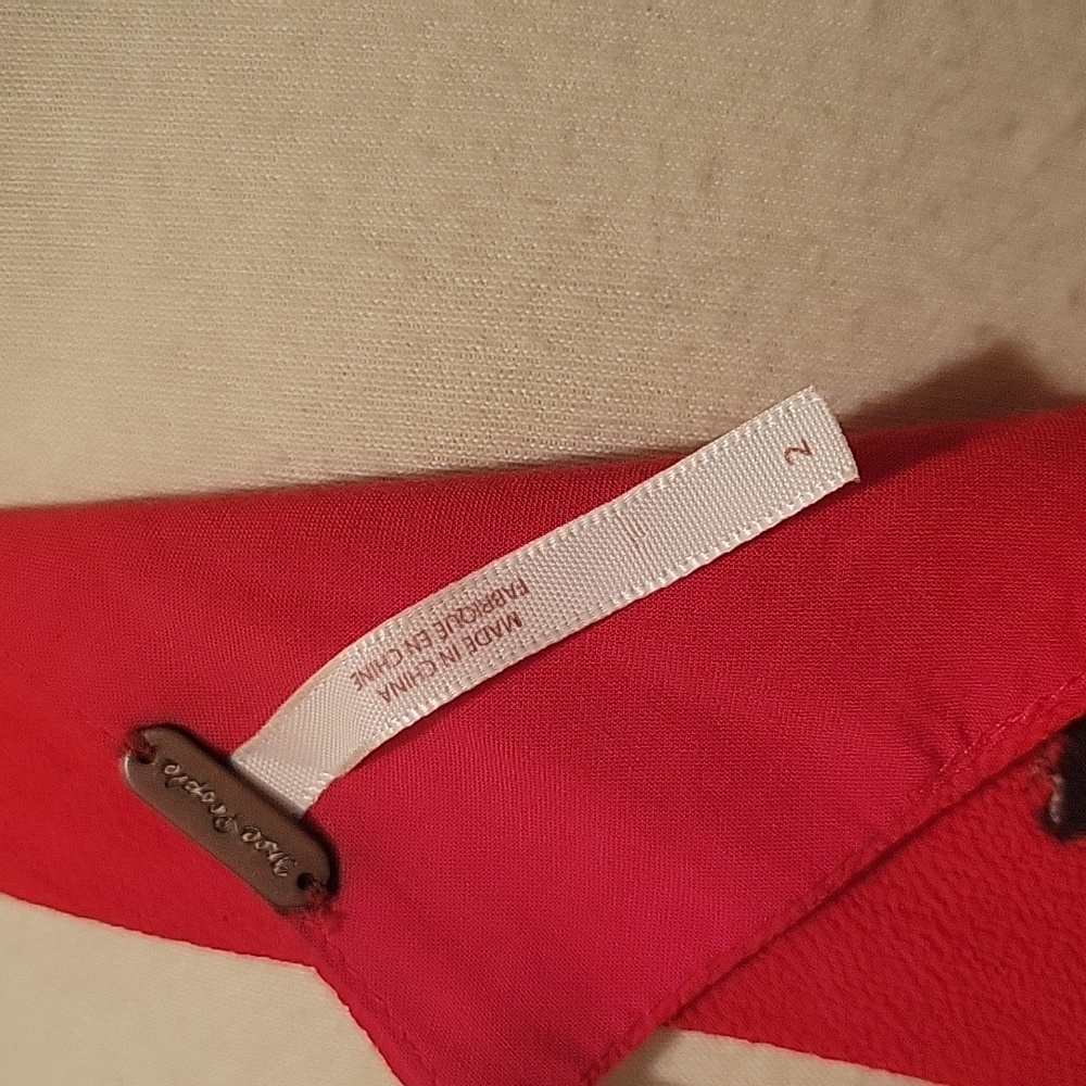 Free People Flutterby Red Pleated Dress SZ 2 - Picture 5 of 7